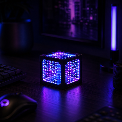 RGB lighting and cable management detail on an After Hours desk