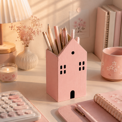 Takayama — Pink Wooden Pencil Holder