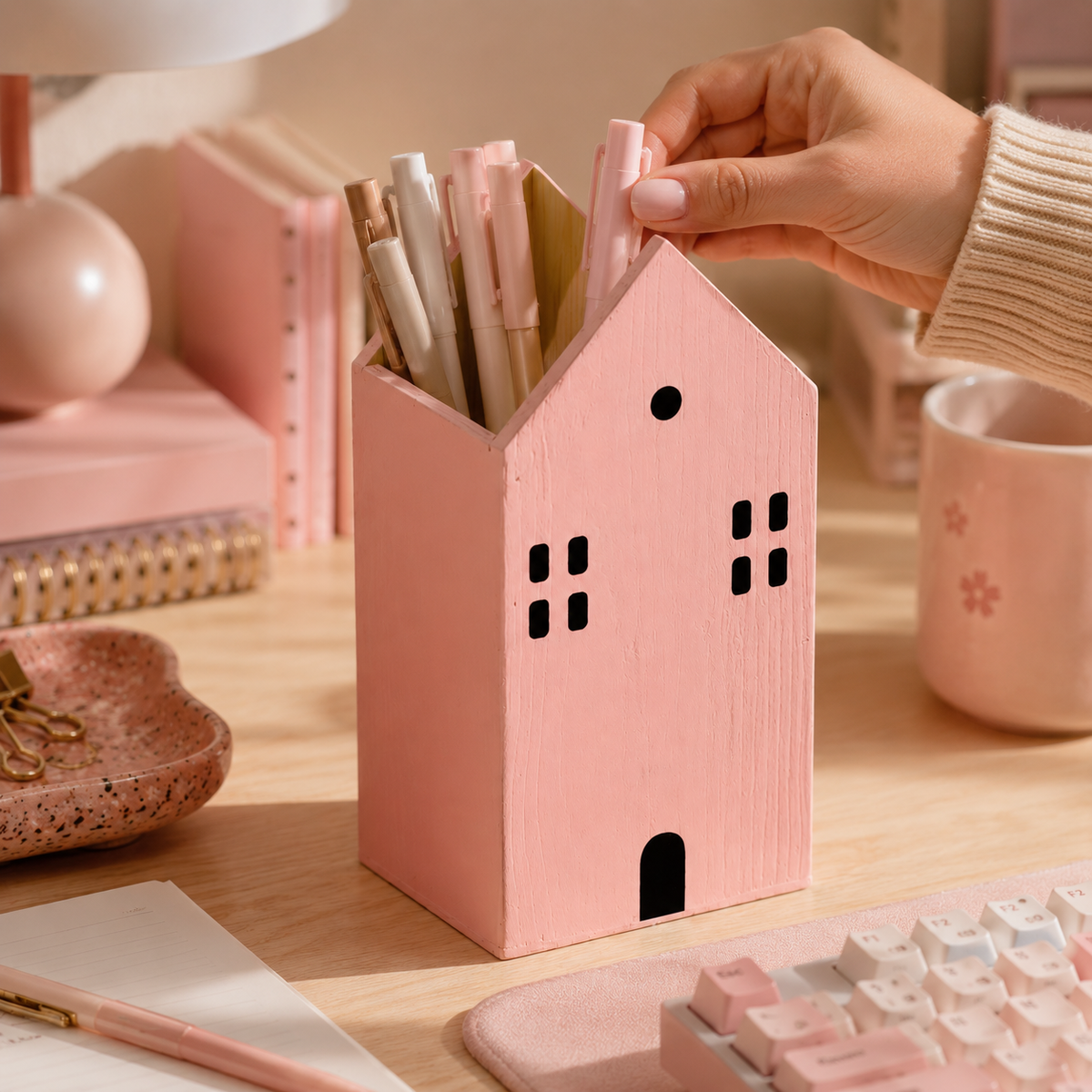 Takayama — Pink Wooden Pencil Holder